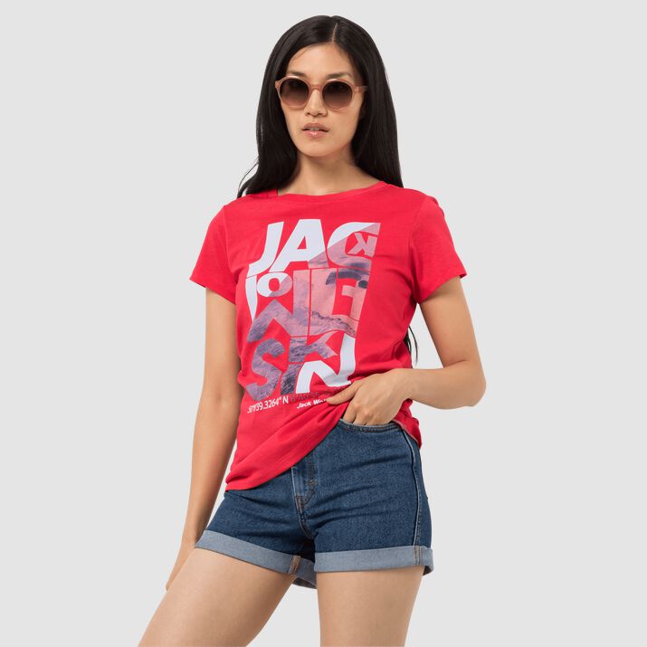 T-shirt Jack Wolfskin Navigation Mujer Rojos Mexico-8179216